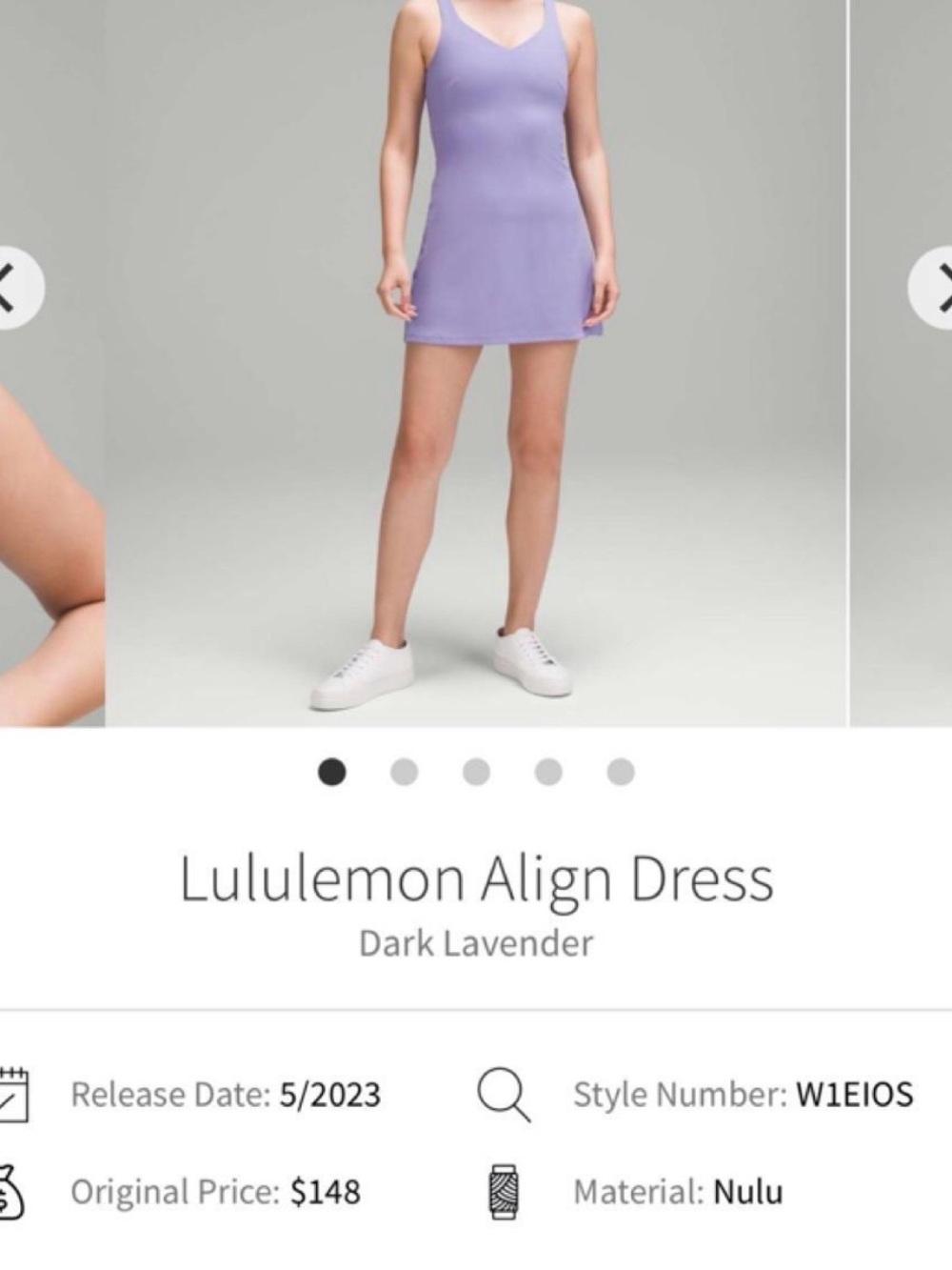 lululemon athletica Align Mini Dress in  Lavender size 4
